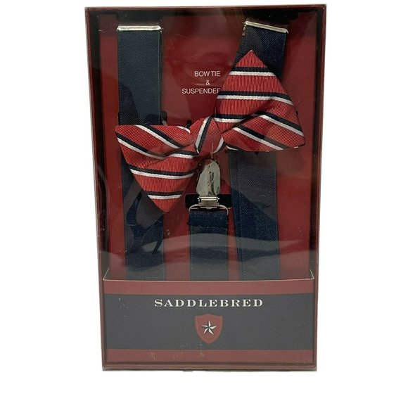 NWT Saddlebred Boys Red White Blue Bow Tie and - Picture 1 of 5